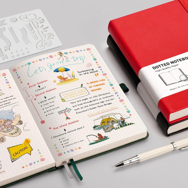 RETTACY Notebook A5 Dotted Bullet Dot Grid Journal with 320