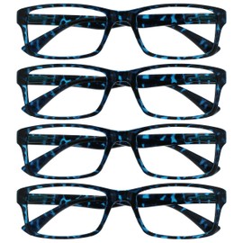 Die Lesebrille Unternehmen Blau Schildpatt Leser Wert 4er-Pack Herren Frauen UVR4092BL +3,50