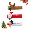 KOMBIUDA 3pcs Christmas Fabric Refrigerator Handle Covers Santa Snowman Elk