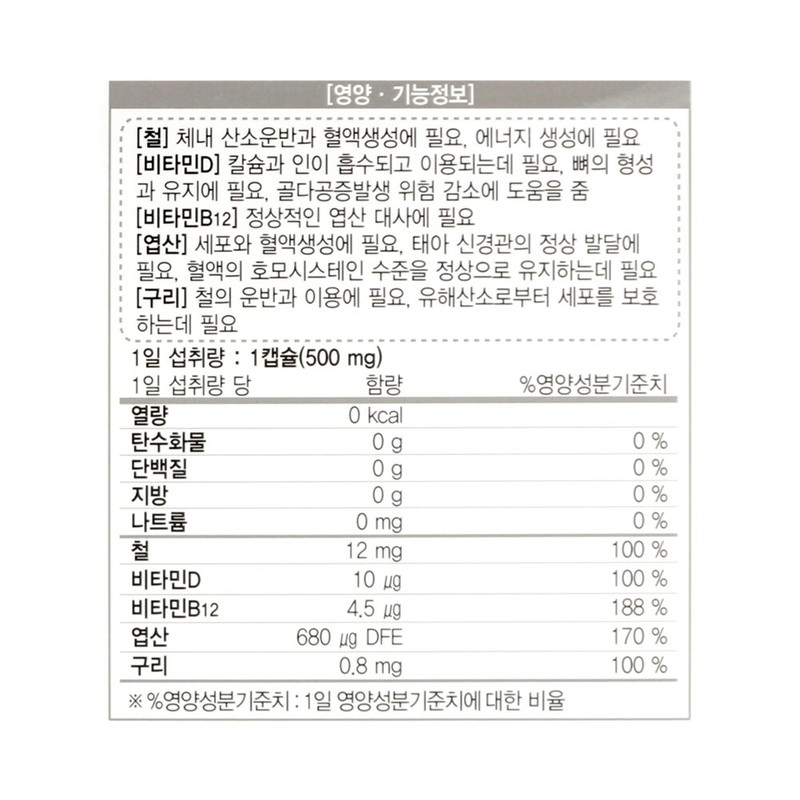 Chong Kun Dang Iron Folic Acid Vitamin D Plus 60
