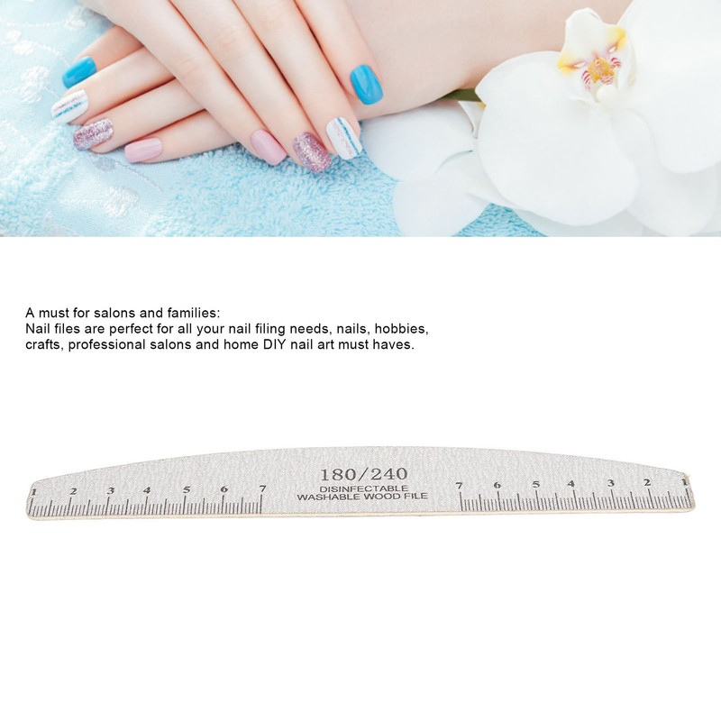 50Pcs Nail Files 180 240 Grit Multifunctional Washable Nail Art