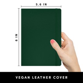 PAPERAGE Dotted Journal Notebook, (Dark Green), 160 Pages, Medium 5.6 in x 8 in - 100 GSM Thick Paper – Hardcover Journaling Notebook for Work, School & Bullet Journaling
