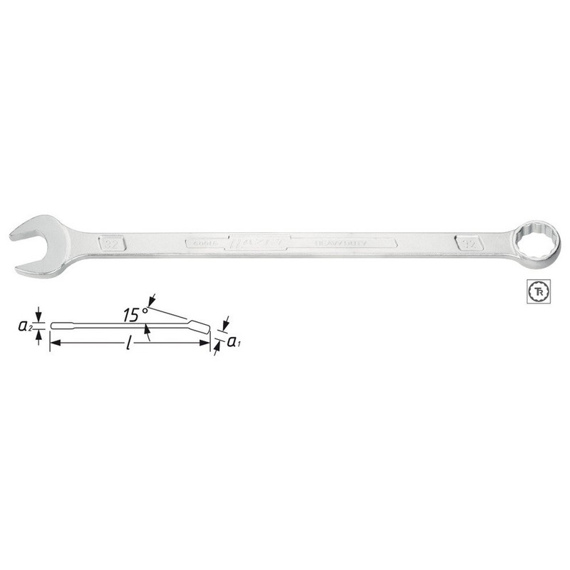 Hazet 600LG-19 Size 19 12-Point Combination Wrench