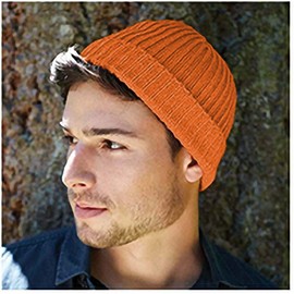 Beechfield Unisex Retro Trawler Winter Beanie Hat - chestbut blond