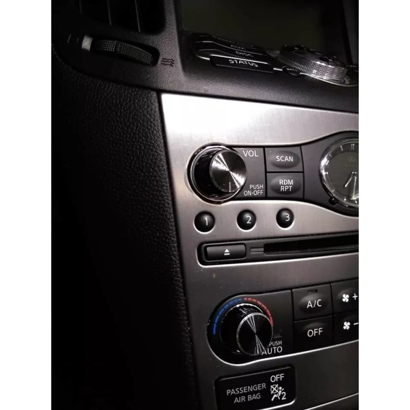 AtomBomb Black Aluminum Radio & A/C Knobs for Infiniti G37