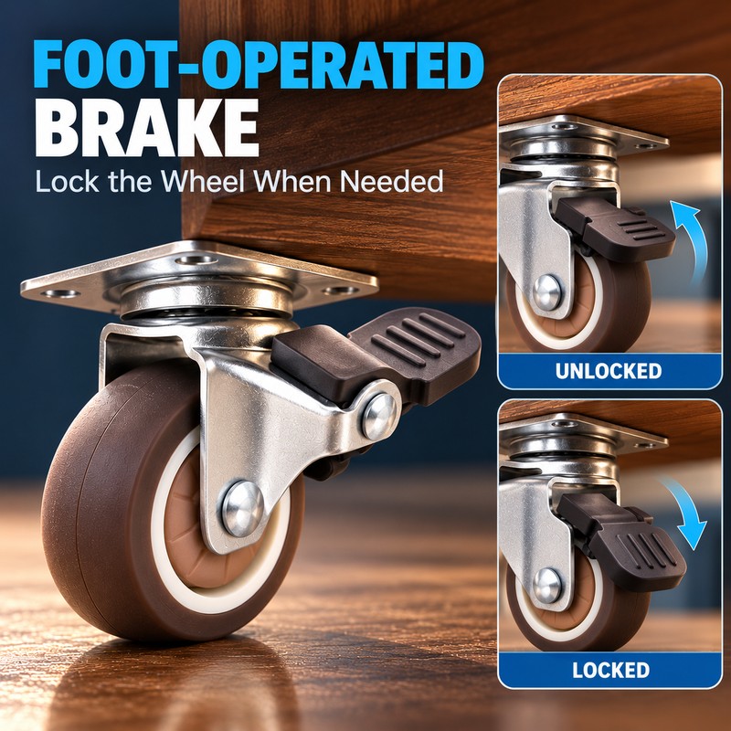 4-Pack Furniture Caster Wheels for Small Tables & Cabinets –