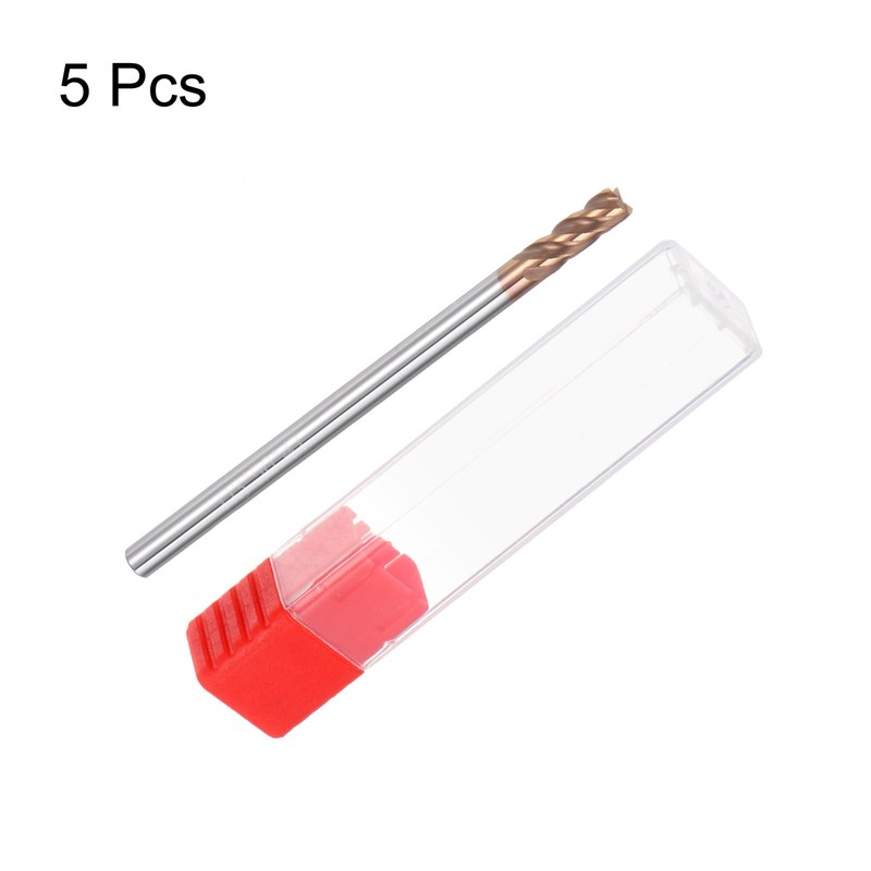 sourcing map 5pcs 3mm Dia 3mm Shank Square Nose End