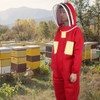 Red Beekeeping Protective Suit with Double Zipper Breathable Bee Suits