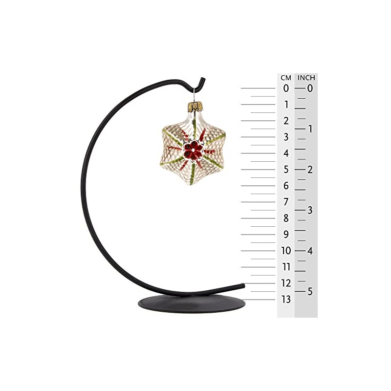 Miniature Glass Star Red Patinated