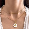 Zodiac Gold Sign on White Pearl & Shell Necklace -
