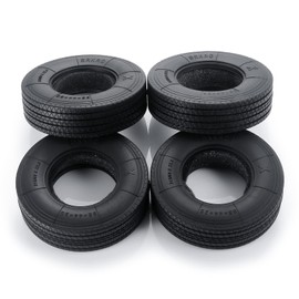 AXspeed 1/14 RC Tyres, 4 Pieces 25 mm Wheel Tire Set for Tamiya Trailer Tractor Truck Upgrade Parts