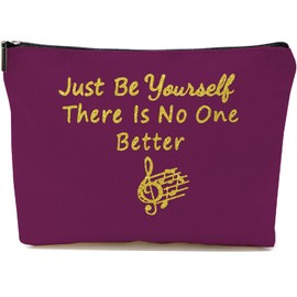Singer Makeup Bag, Music Lover Cosmetic Bag, Singer Fans Merchandise Quotes, Portable Makeup Storage Organizer, Friendship Gifts for Birthday, Christmas, Mother's Day (Dark Purple)