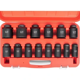TONYNOL 1/2 Inch Drive Deep Impact Socket Set,6-Point, Metric Sizes(25-50mm),14 PCS,Cr-Mo Steel,Heavy Duty Impact Sockets for Automotive & Industrial Machinery,With a Storage Case