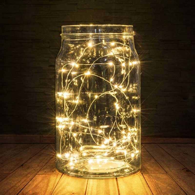 BXROIU 2 x 20LEDs Fairy Lights Battery Operated, Silver Wire