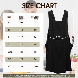 Buslint Japanese Crossback Apron for Women - Cotton Linen Pinafore Dress, Unisex Design for Kitchen Cooking Baking Gardening Aprony