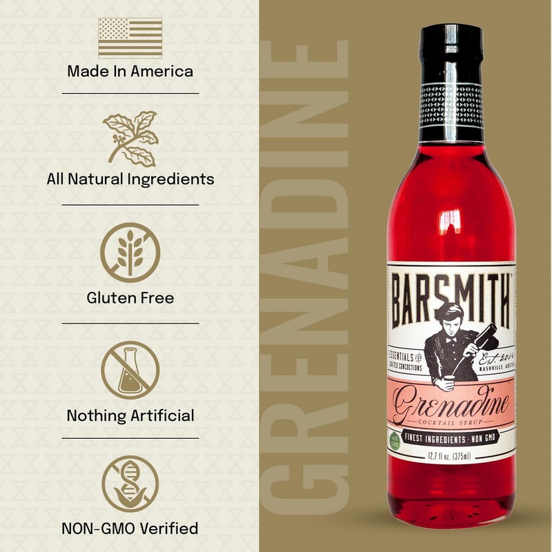Barsmith Bar Essentials Grenadine Syrup - Sweet Cherry and Pomegranate