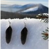 Black Feather Earrings - Handmade