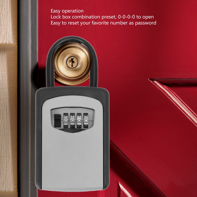 Key Lock Box Large Capacity Wall Mounted Resettable 4 Digit
