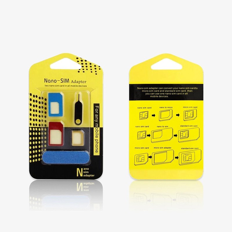 Refined® Sim Card Adapter 5in1 Nano Micro Standard Sim Card