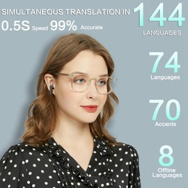 Beviliu Translation Earbuds Real Time, 144 Languages 4 Modes Translate Headphones, 3-in-1 Ai Translator Device for iOS&Android Wireless 5.4 Y113S (Black)