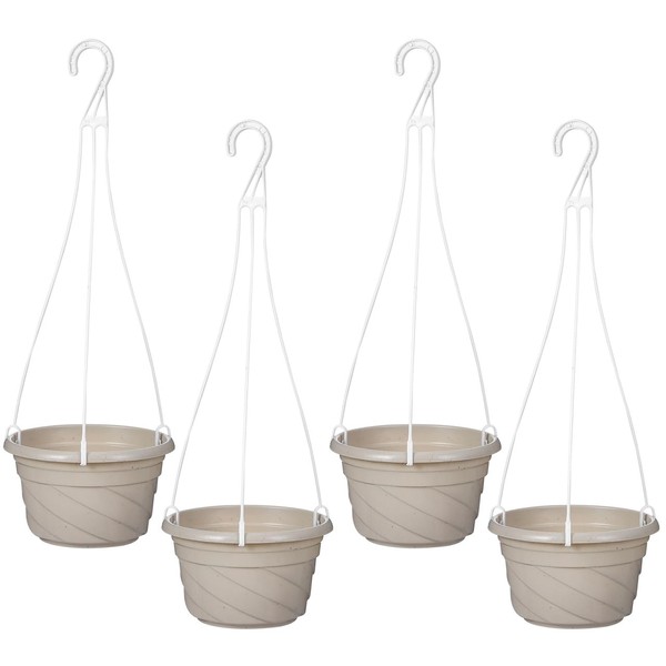 VOSAREA 4pcs Plastic Hanging Planters Hanging Plant Containers with Drainage