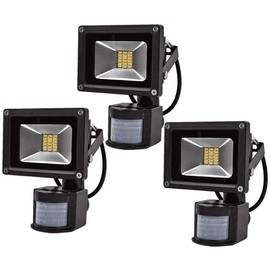 Greenmigo 3 x 20 W LED SMD Floodlight Outdoor Floodlight with PIR Motion Sensor Floodlight Waterproof IP65 Aluminium Body Black Warm White AC 85 ~ 265 V