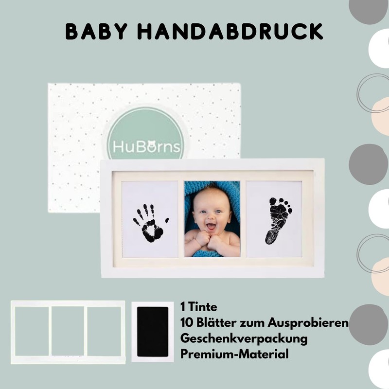 HuBorns - Baby Handprint and Footprint - Photo Frame for