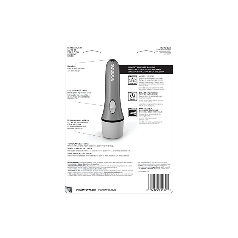 Rayovac LED Flashlight 2 Pack, Flash Light Set with Batteries