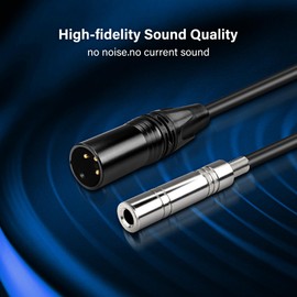 PNGKNYOCN 1/4" to XLR Cable,Balanced XLR Male to 6.35mm TRS Female Microphone Audio Cable for Speakers, Stage, DJ and More（50cm）