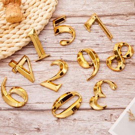 Jetec 3D Mailbox Numbers 0-9 Self Adhesive 2 Inch Address Numbers Stickers Door House Style Street Mailbox Sign for Apartment Home Office(Golden,10 Pieces)