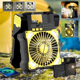 KEPEAK 5 Speed Solar Fan&Portable Camping Fan with Lantern 5200mAh Rechargeable Battery