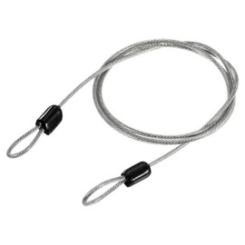 MECCANIXITY Security Steel Cable Lock, Safety Cable Flexible Wire Rope Luggage Lock 3.3feet 2.5mm Vinyl Coated Braided Steel with Double Loop for Bike Bicycle U-Lock Padlock Transparent