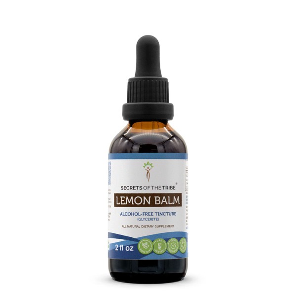 Secrets of the Tribe Lemon Balm Alcohol-Free Tincture Liquid Extract, Lemon Balm (Melissa officinalis) (2 fl oz)