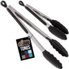 GORILLA GRIP Stainless Steel Heat Resistant Kitchen Tongs for Cooking,