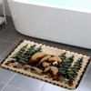 Bear Rug Farmhouse Bathroom Rugs Animal Brown Bear Forest Trees