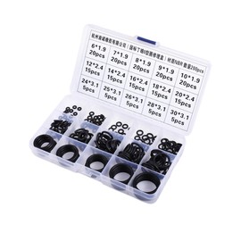 Skweawert Nitrile Rubber O-Ring Assortment Kit 200 Pieces 15 Sizes Metric O Rings Sealing Gasket Set for Automotive Mechanic Plumbing Resist Oil and Heat, Black