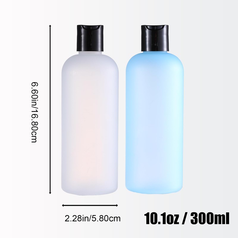 GearTrust 10 oz Small Plastic Bottles with Disc Caps, Empty
