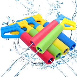 6 Pack Foam Water Gun Blaster, Water Squirt Guns, Shooting Up to 30 Feet Outdoor Swimming Pool Summer Fun Party Games Water Toys Water Gun for Kids Teens Adults