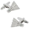 silver badminton feather shuttle cufflinks cufflinks n02709, Brass, No Gemstone