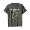 I'D RATHER BE HUNTING Funny Hunter Camo Deer Skull Antlers