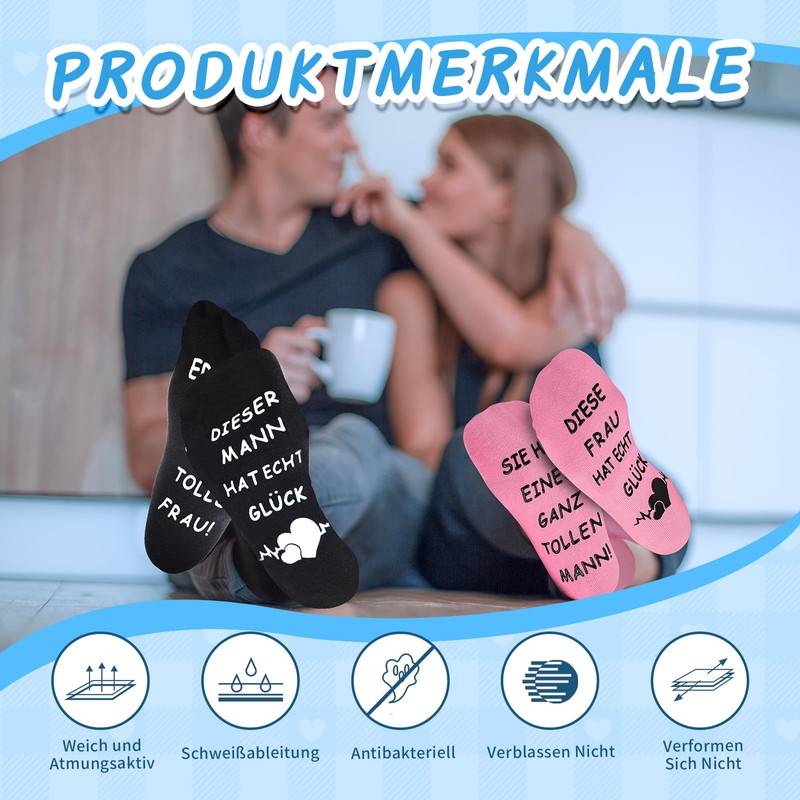 WAMIOKAGRO Geschenke für Männer Frauen, Lustige Socken Weihnachtsgeschenke, Partner Hochzeitstag
