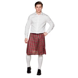 Boland 23676 Kilt Scottish Skirt Man Mr Tartan Red With Pocket, Unisex, One size, 81224