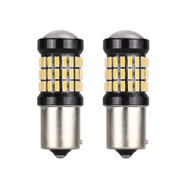 S25 LED Turn Signal, Single Back Lamp, Amber/Orange, 150° Pin Angle, Biko 4014SMD, 60 Consecutive Aluminum Heatsink, Built-in High Fla Prevention Resistor, Compatible with Ordinary Cars/Hybrid