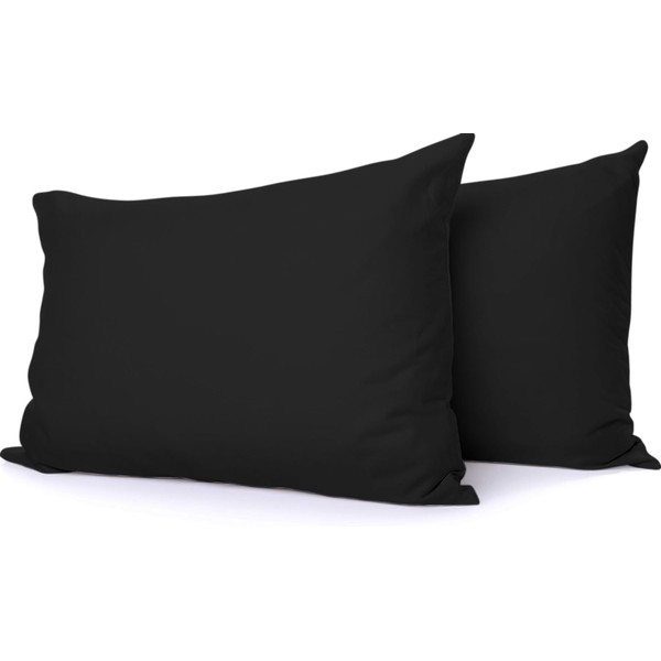 Comfort Beddings Premium Quality Black Pillowcases 100% Cotton Blend Black