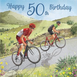 Hunts England - Road Cycling 50th Birthday Card For Him - Hill Climb - Road Bikes - Milo's - Fun - Age Fifty Birthday Card - Men's 50th Birthday Card - 50 Year Old Birthday Card For Cyclist