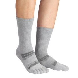 HABITER Merino Wool Toe Socks for Men & Women–60% Merino Wool,Anti-Blister Crew Hiking Socks Thermal Cozy Boot Work Running