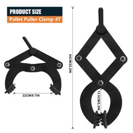 SALUINOKI Pallet Puller Clamp 8800lbs 4 Ton Tree Puller Tool, Stump Puller, Pallet Grabber Black, Compatible with Chain/Strap with Hooks for Lifting/Pulling