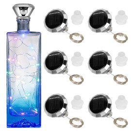 Diealles Shine Flaschenlichter, 6 Stück LED Flaschenlichterkette Korken, 2M 20LED Solar Lichterkette Aussen Klein, Flaschenbeleuchtung für Flaschen DIY Deko