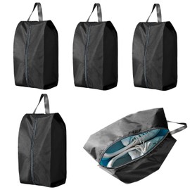 4 Pieces Shoe Bags for Travel,Waterproof Dust Proof Shoe Bags for Storage,Travel or Home Storage (Black)