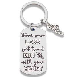 Sjcmbxxs Runners Gifts Marathon Keychain Cross Country Running Inspirational Gift for Fitness Gym Men Women Training Encouragement Gift for Daughter Son's Birthday Christmas